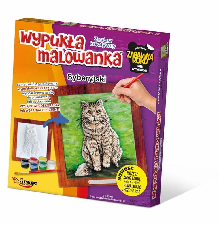 Mirage Hobby, Wypukła Malowanka, zestaw kreatywny do malowania, Kot Syberyjski