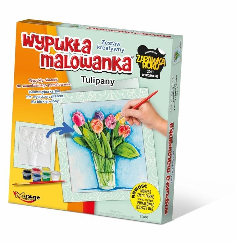 Mirage Hobby, Wypukła Malowanka, zestaw kreatywny do malowania, Kwiaty, Tulipany