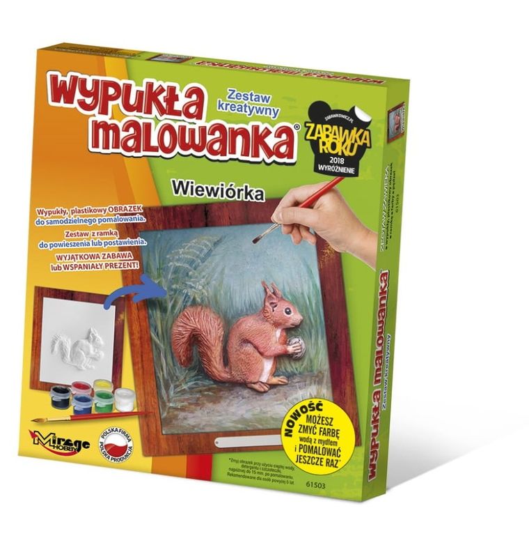 Mirage Hobby, Wypukła Malowanka, zestaw kreatywny do malowania, Las, Wiewiórka