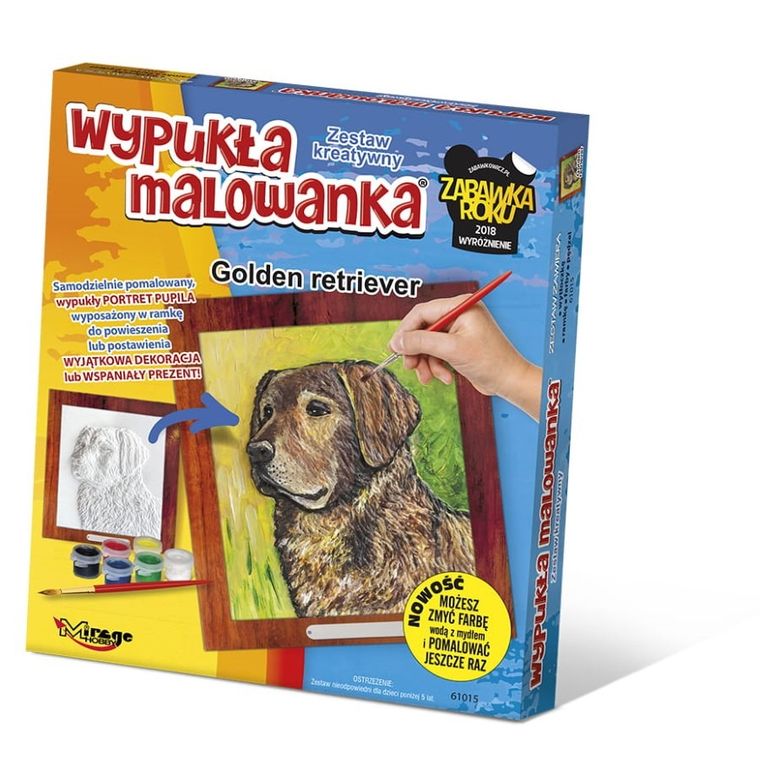 Mirage Hobby, Wypukła Malowanka, zestaw kreatywny do malowania, Psy, Golden Retriever