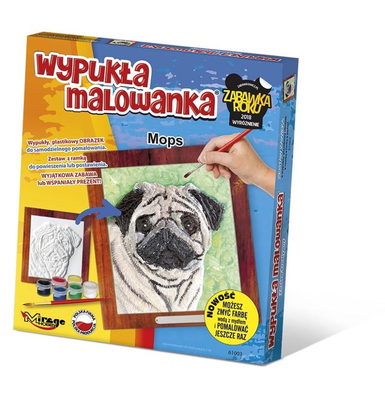 Mirage Hobby, Wypukła Malowanka, zestaw kreatywny do malowania, Psy, Mops