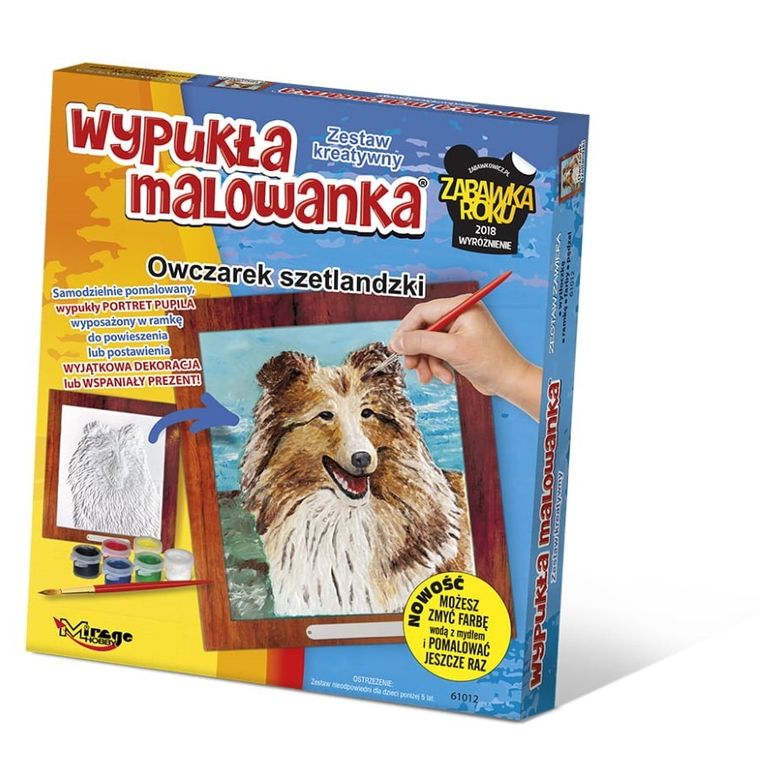Mirage Hobby, Wypukła Malowanka, zestaw kreatywny do malowania, Psy, Owczarek Szetlandzki