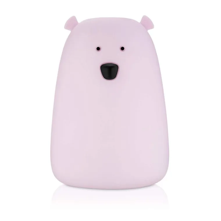 Miś, lampka silikonowa, duża, lawendowa