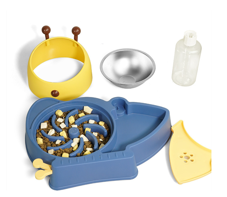 Miska z automatycznym dozownikiem wody dla psa i kota 2w1, niebieska