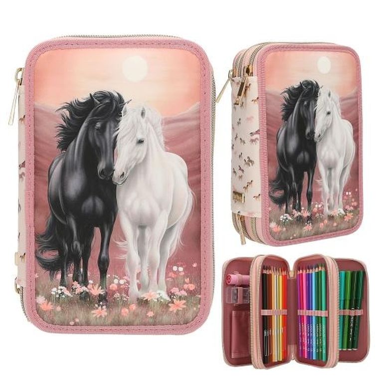 Miss Melody, Blossom Pony, piórnik rozkładany, potrójny, z wyposażeniem