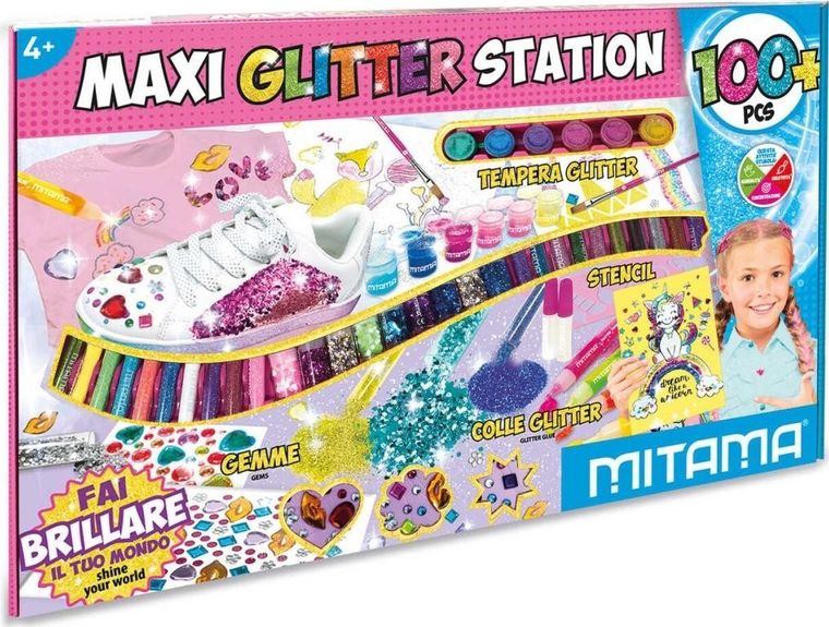 Mitama, Maxi Glitter Station, zestaw kreatywny do ozdabiania brokatem