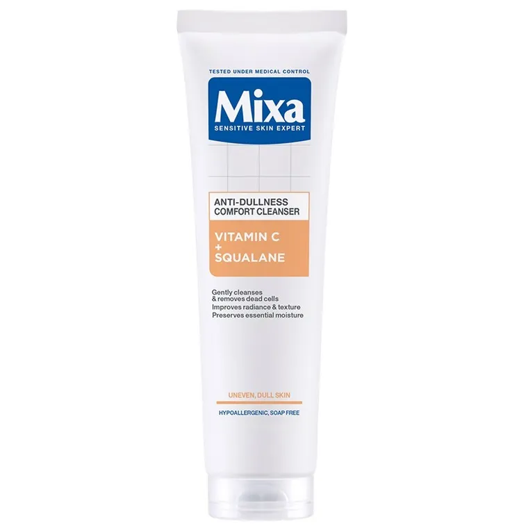 MIXA, Comfort Cleanser, żel do mycia twarzy przeciw przebarwieniom, Witamina C + Skwalan, 150 ml