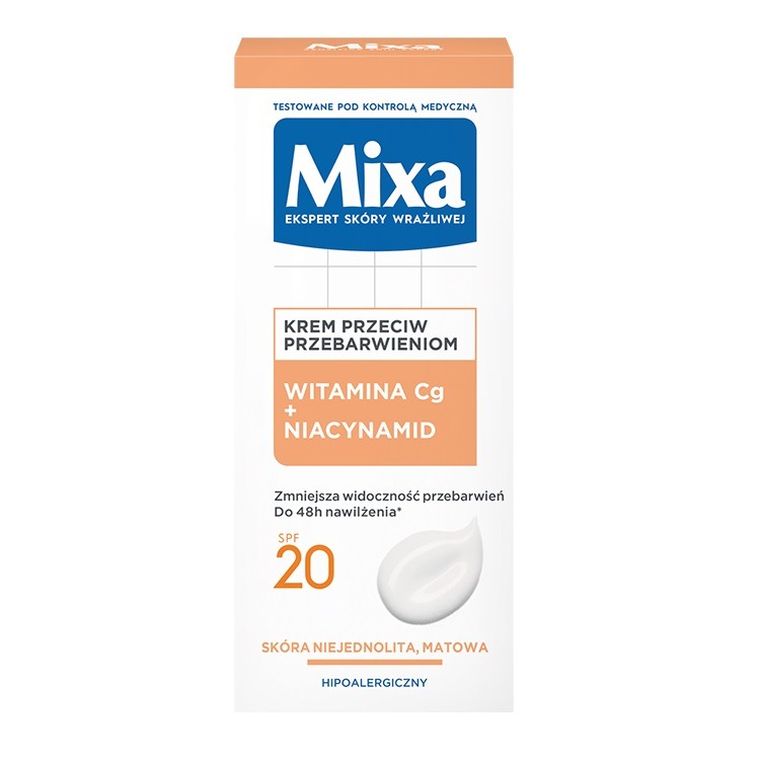 Mixa, Lab, krem do twarzy przeciw przebarwieniom, Witamina C + Niacynamid, 50 ml