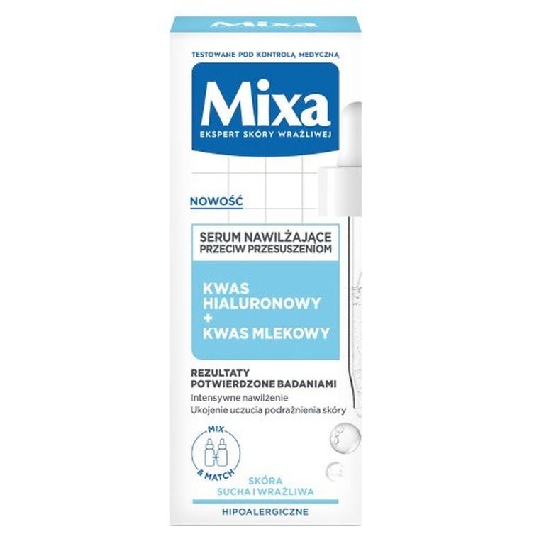 Mixa, Lab, serum nawilżające przeciw przesuszeniom Kwas Hialuronowy + Kwas mlekowy, 30 ml