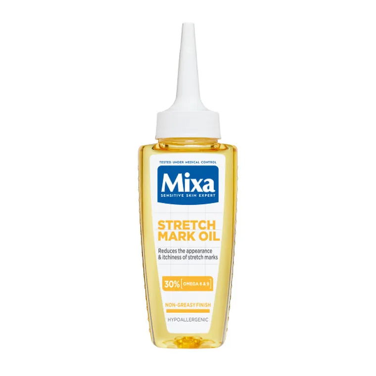 MIXA, Niacinamide Bright, olejek na rozstępy z kwasami omega 6 i omega 9 z oleju słonecznikowego, 100 ml