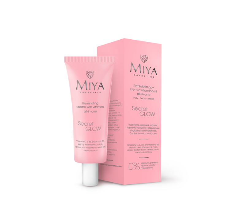 Miya Cosmetics, Secret Glow, rozświetlający krem z witaminami all-in-one, 30 ml