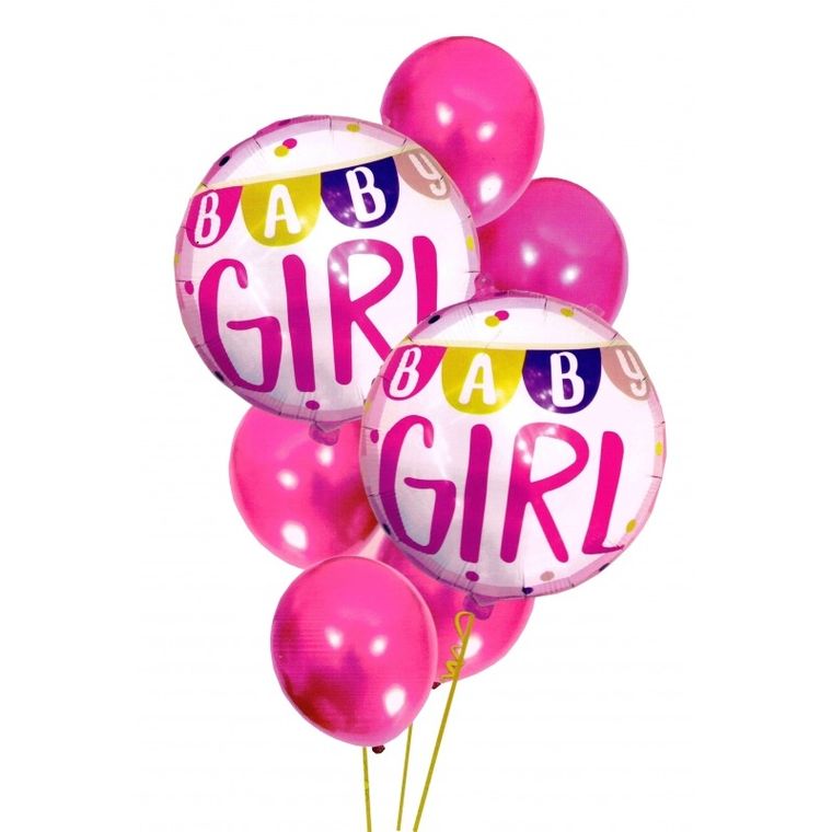 MK Trade, Baby Girl, zestaw balonów, 30-46 cm, 7 szt.
