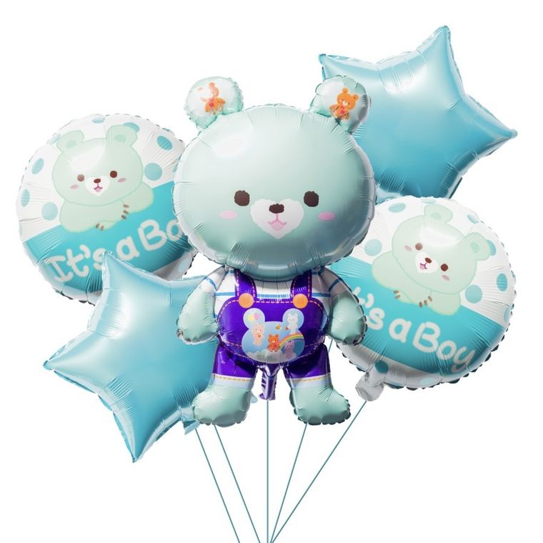 MK Trade, zestaw balonów, it's a boy, miś