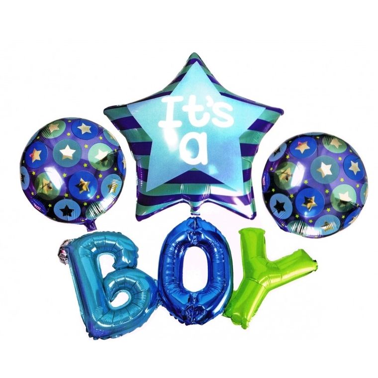 MK Trade, zestaw balonów It's a Boy/Girl, 36-56 cm, 4 szt.