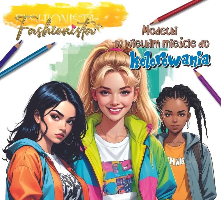 Modelki w mieście do kolorowania. Fashionista