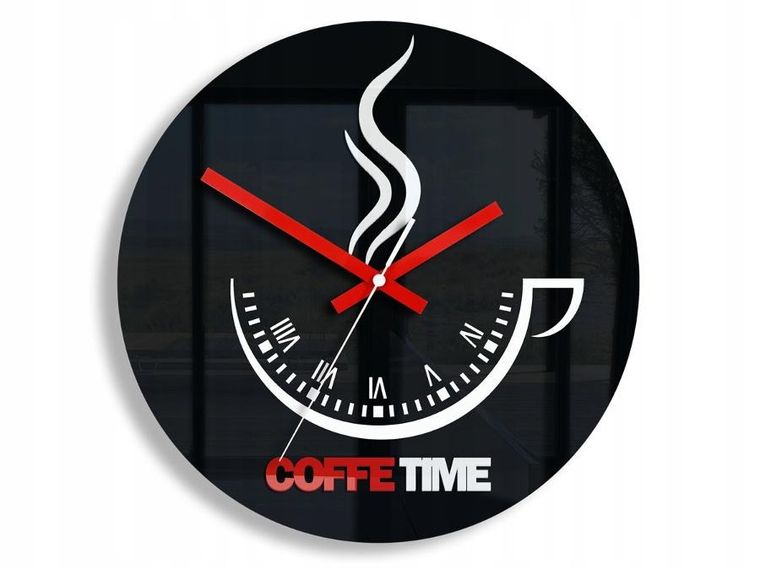 Modern Clock, zegar ścienny, coffee time II, black