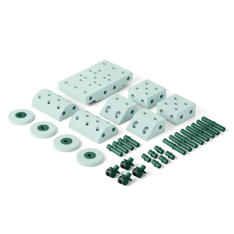 Modu, Dreamer Set, kreatywne klocki rozwijające motorykę dużą, z funkcją jeździka, miętowy