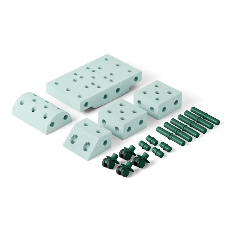 Modu, Explorer Set, kreatywne klocki rozwijające motorykę dużą, z funkcją jeździka, miętowy