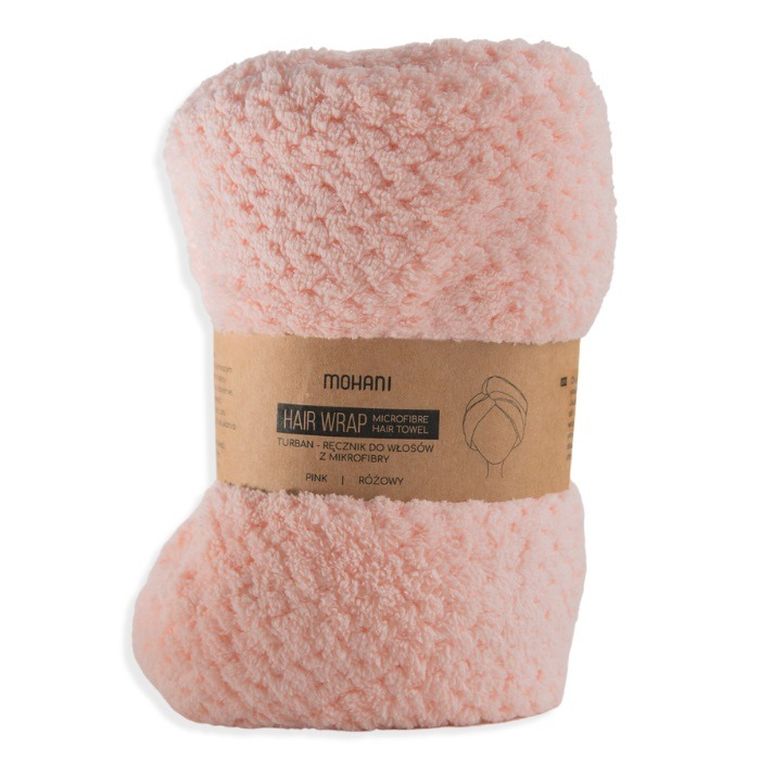 Mohani, Hair Wrap, turban-ręcznik do włosów z mikrofibry, różowy