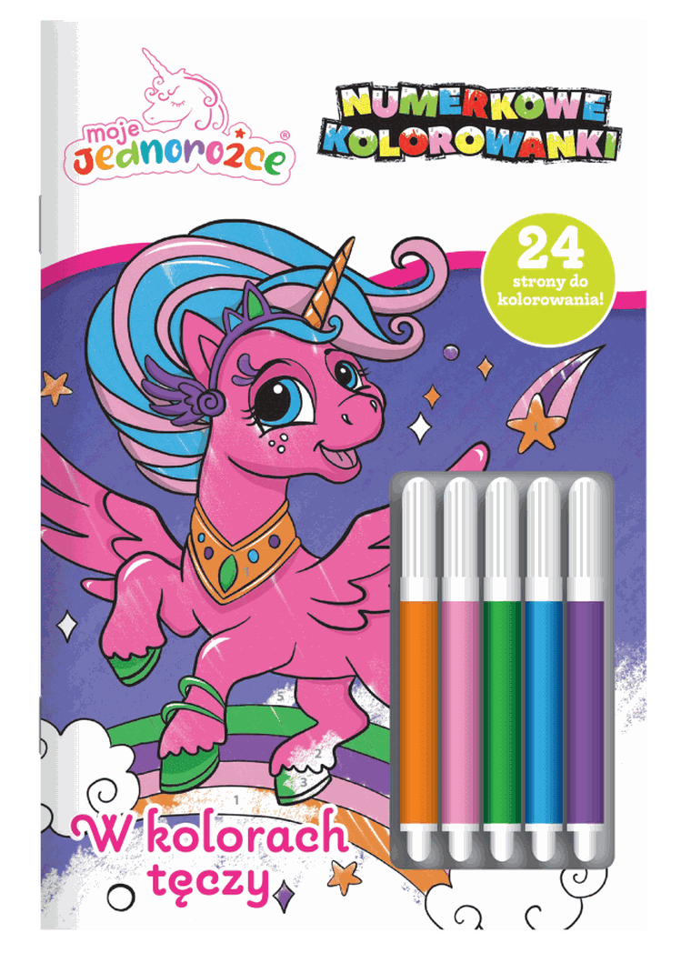 Moje Jednorożce. Numerkowe kolorowanki. W kolorach tęczy
