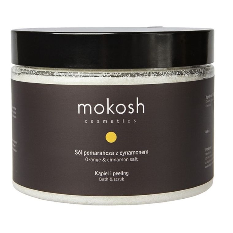 Mokosh, Salt, Bath & Scrub, Orange & Cinnamon, sól do kąpieli, Pomarańcza z Cynamonem, 600g