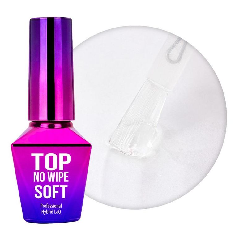 MollyLac, Top No Wipe Soft, top bez przemywania, Clear, 10g