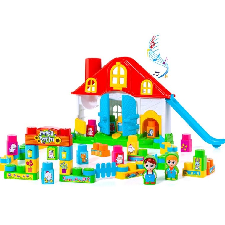 Molto, farma, klocki + naklejki samoprzylepne, 30 elementów