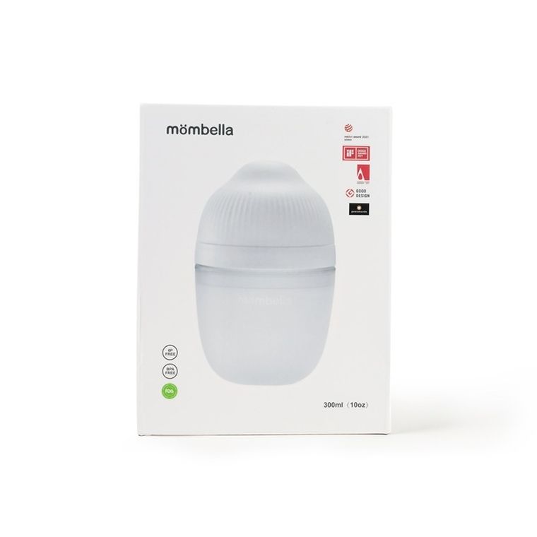 Mombella, butelka antykolkowa dla noworodka, silikonowa, ivory, 300 ml