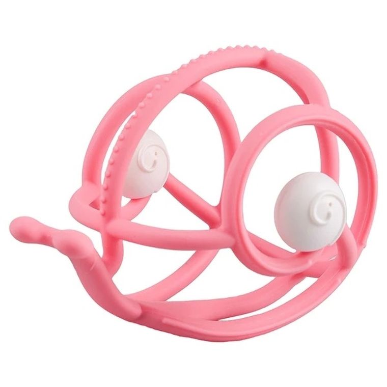 Mombella, gryzak z grzechotką, ślimak, Pink