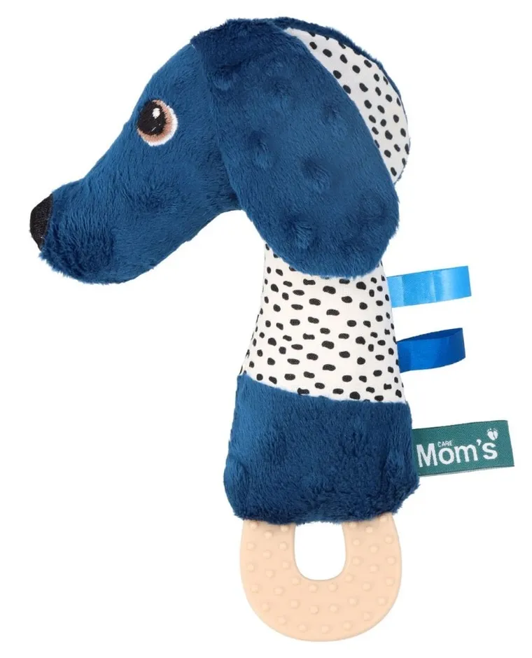 Mom's Care, Jamiś, pastelowy piszczek z gryzakiem, zabawka sensoryczna, granatowy