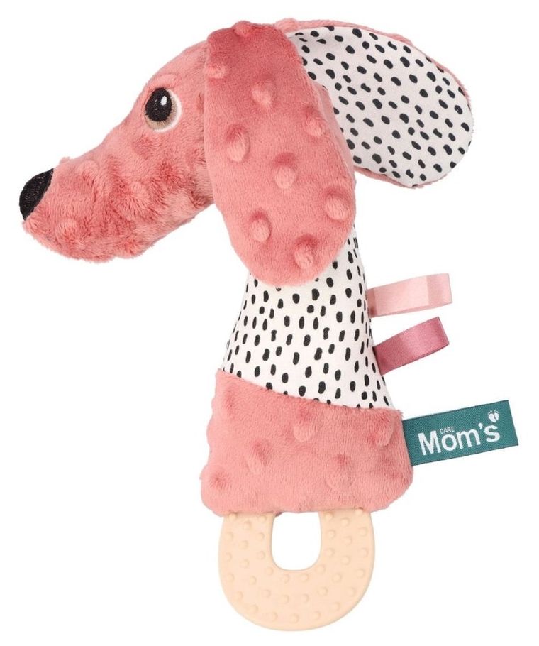 Mom's Care, Jamiś, pastelowy, piszczek z gryzakiem, zabawka sensoryczna, różowy