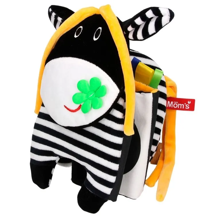 Mom's Care, krówka, książeczka do łóżeczka, zabawka sensoryczna