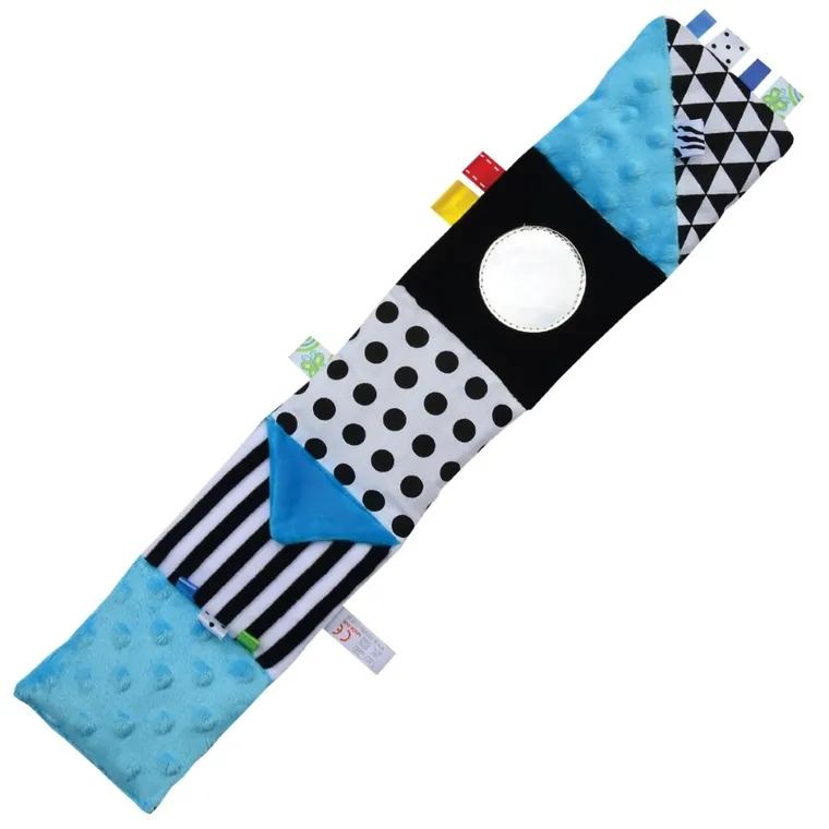 Mom's Care, mała książeczka, kontrastowa zabawka sensoryczna, niebieska