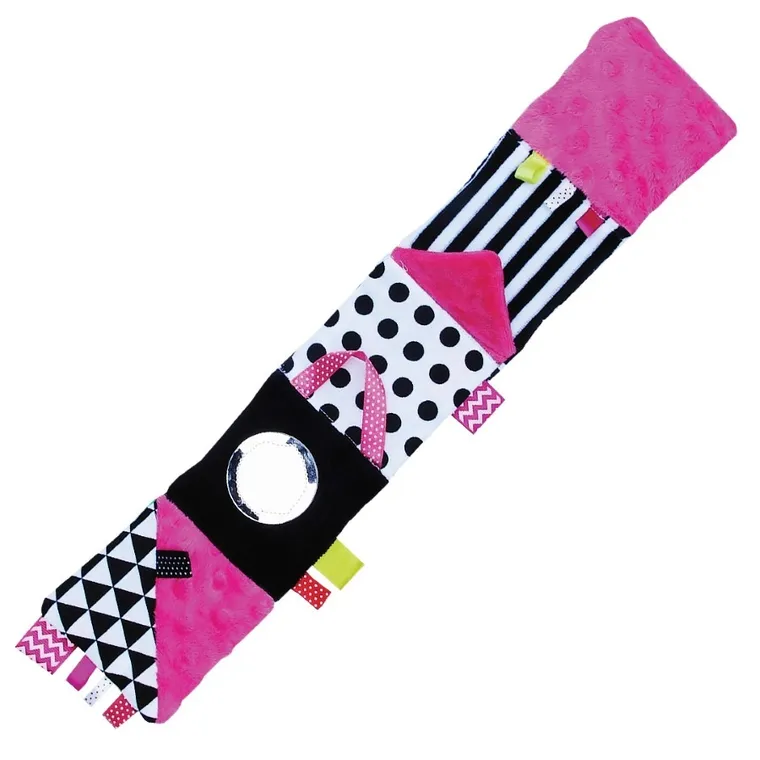 Mom's Care, mała książeczka, kontrastowa zabawka sensoryczna, różowa