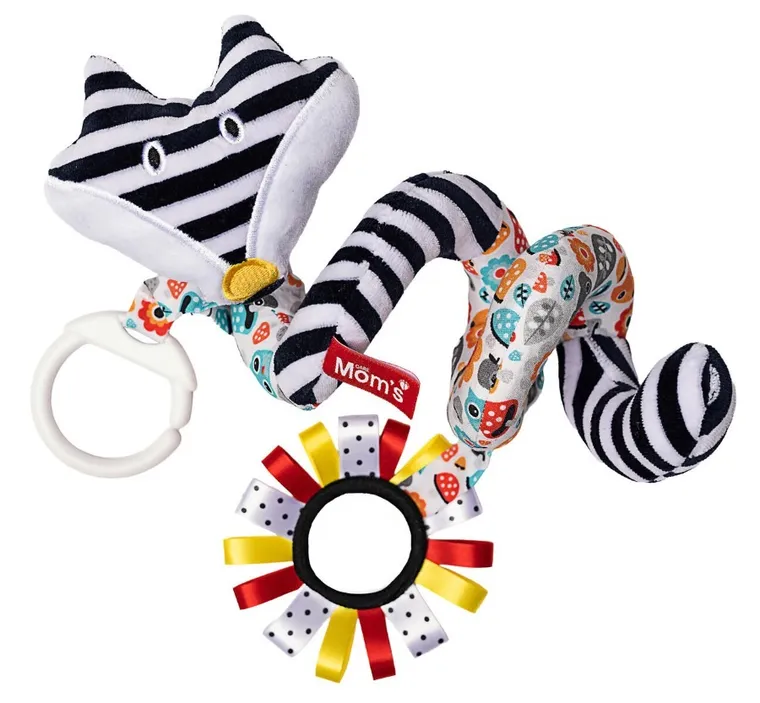 Mom's Care, spirala edukacyjna, grzechotka, kontrastowa zabawka zawieszka sensoryczna