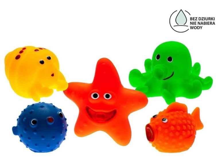 Mom's Care, zwierzaki morskie, zabawka do kąpieli, 5 szt.