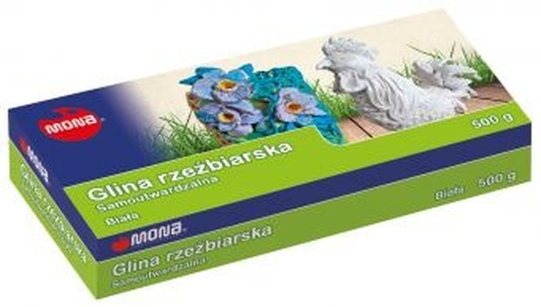 Mona, glina rzeźbiarska samoutwardzalna, biała, 500g