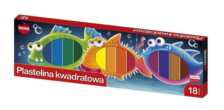 Mona, plastelina kwadratowa, 18 kolorów