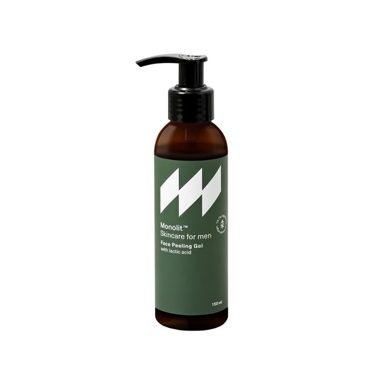 Monolit, Skincare For Men, peelingujący żel do mycia twarzy z kwasem mlekowym, 150 ml