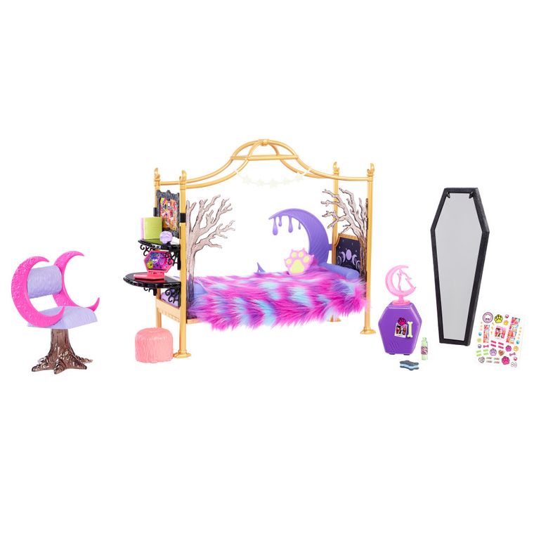 Monster High, Sypialnia Clawdeen Wolf, zestaw do zabawy bez lalki