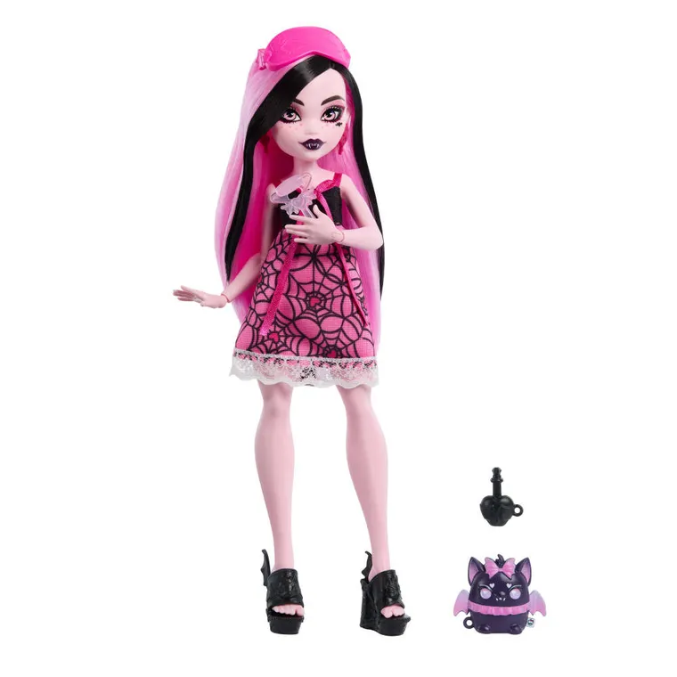 Monster High, Ukryte sekrety, Straszynocowanka, lalka Draculaura i akcesoria