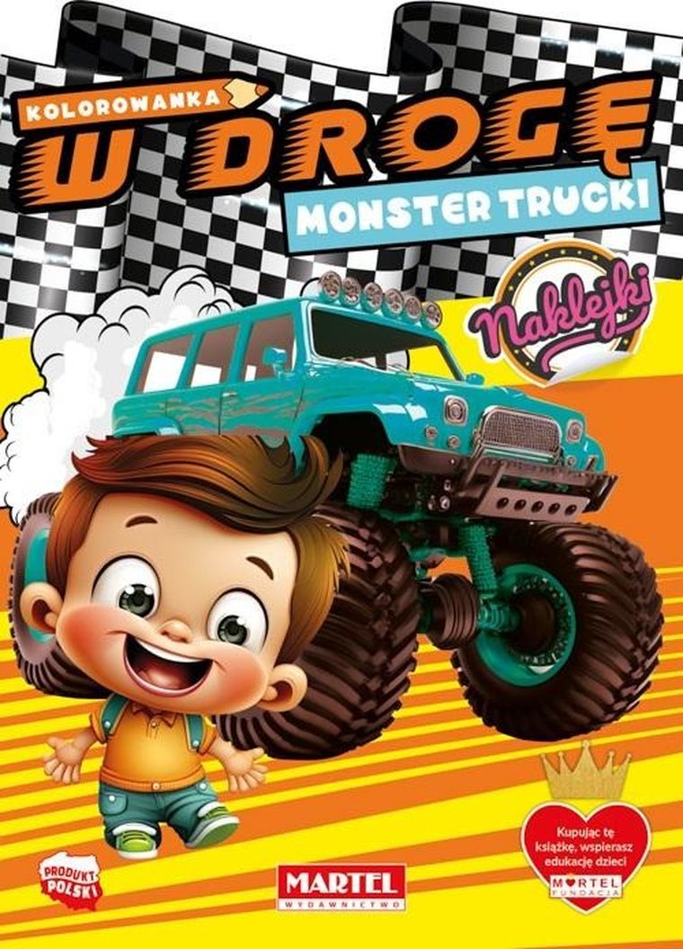 Monster Trucki z naklejkami. W drogę