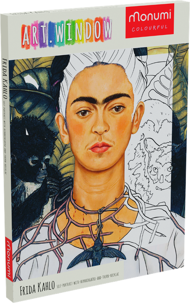 Monumi, Arts, Selfportrait with Hummingbird and thorn necklac, kolorowanka, ramka