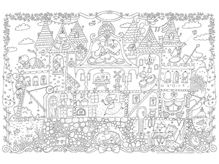 Monumi, królewny, kolorowanka podłogowa XXL, 120-80 cm