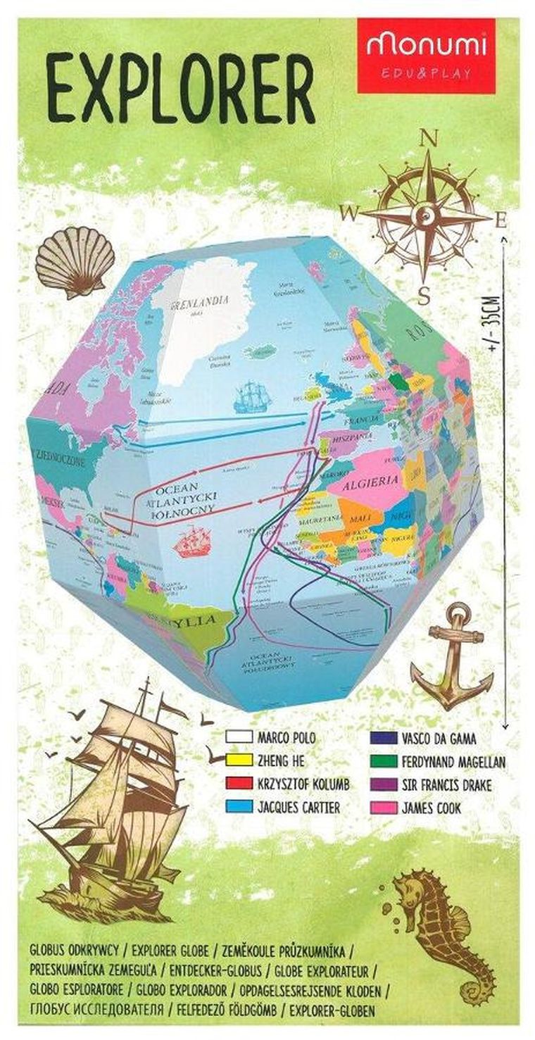 Monumi, Odkrywca, globus 3D do składania, średnica 35 cm