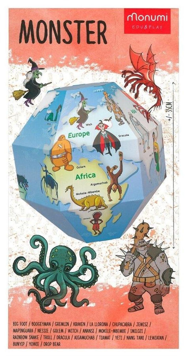 Monumi, Potwory, globus 3D do składania, średnica 35 cm