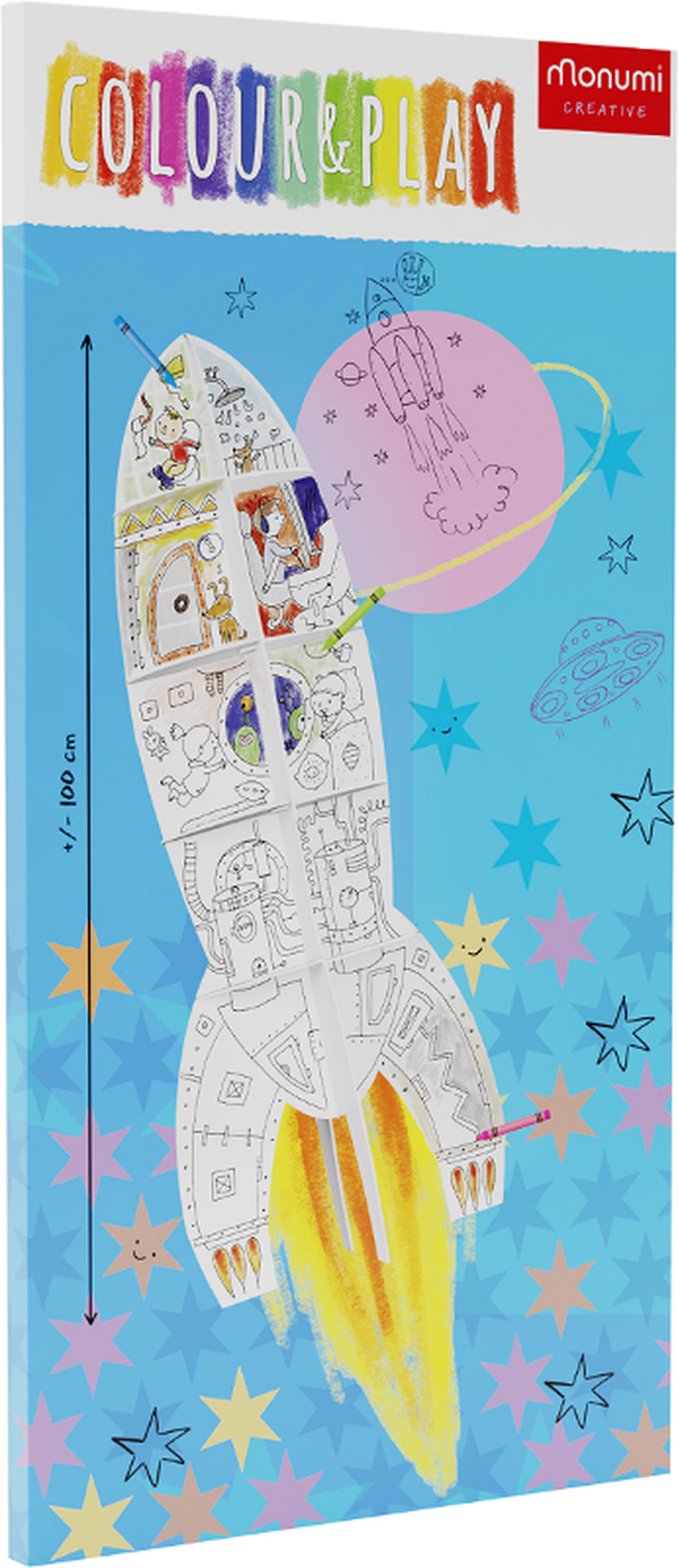 Monumi, Rakieta, kolorowanka 3D XXL, 100 cm