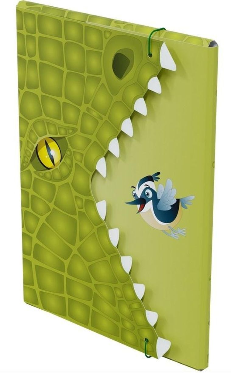 Monumi, teczka z gumką, A4, szczęka, krokodyl, 1 szt.