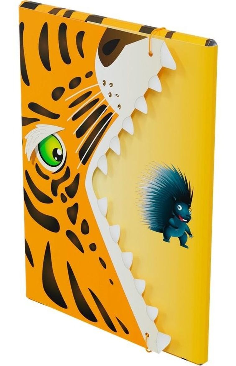 Monumi, teczka z gumką, A4, szczęka, tygrys, 1 szt.