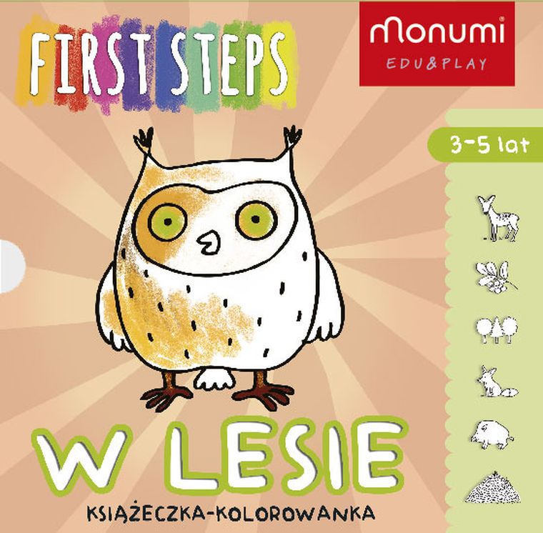 Monumi, W lesie, książeczka i kolorowanka